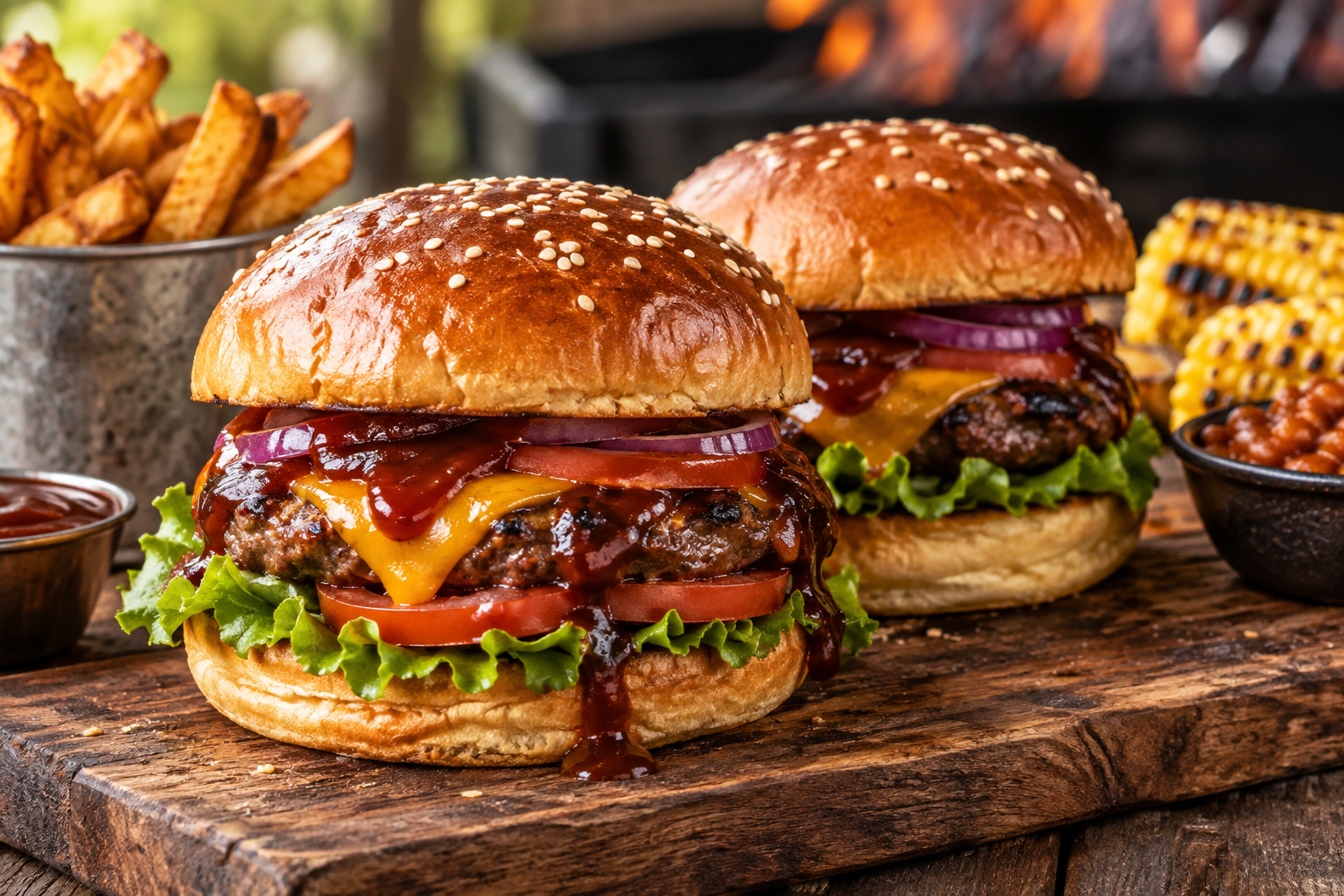 Grilled BBQ Burgers