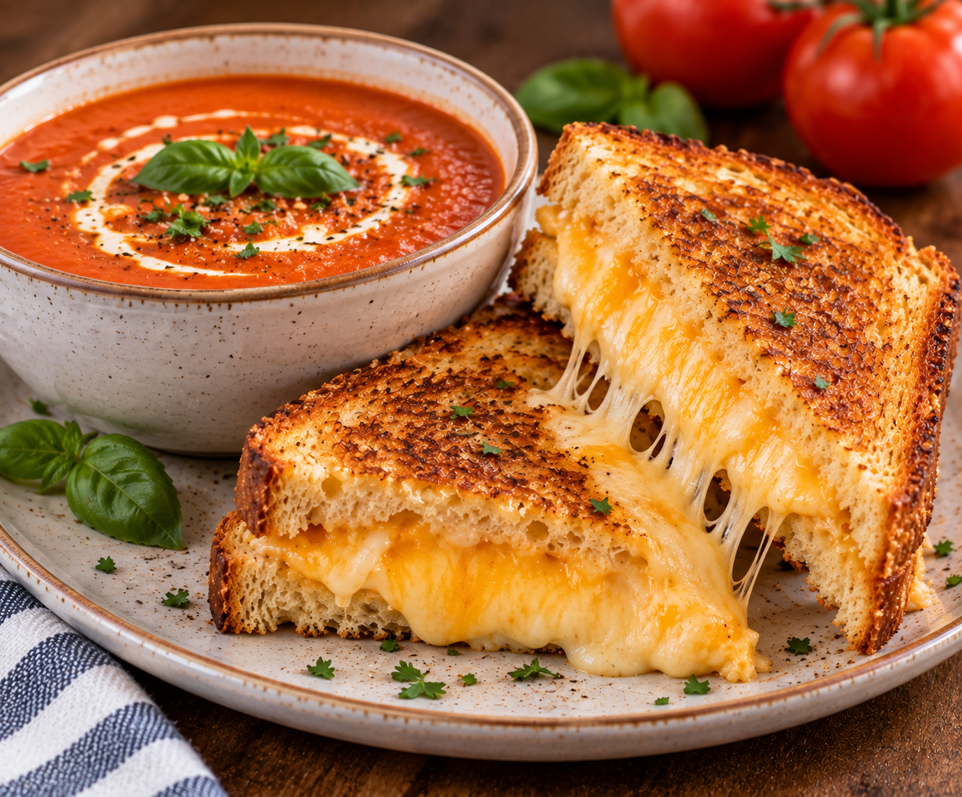 Grilled Cheese and Tomato Soup